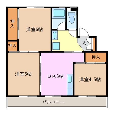 ビレッジハウス名張北　2号棟の物件間取画像